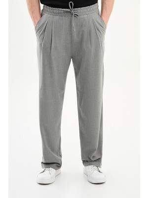 MCR Düz Oversize İpli Pileli Geniş Paça Erkek Pantolon