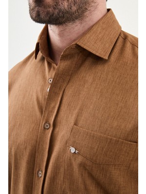 MCR Düz Slim Fit Cepli Uzun Kollu Erkek Gömlek