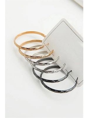 twingold 3lü Özel Desenli Halka Küpe Seti