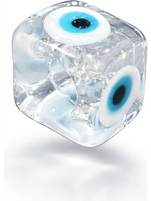 Defne Silver Mavi Gözlü Şeffaf Murano Cam Charm