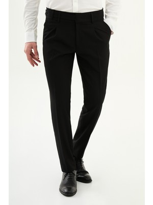 MCR Düz Slim Fit Pileli Yandan Düğmeli Erkek Pantolon