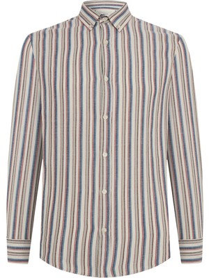 MUDO Çizgili Regular Fıt Uzun Kollu Gömlek