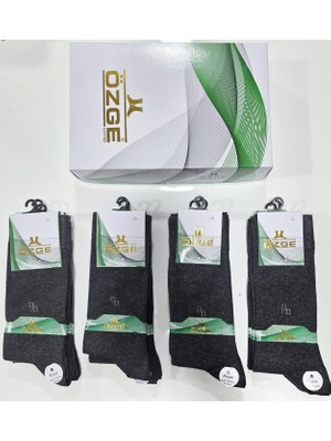 Özge Erkek Bambu Dikişsiz Uzun Çorap 12 Li Kutu