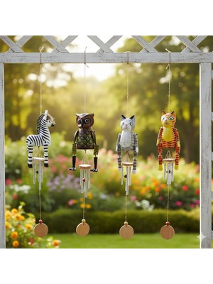 Ahşap Hayvan Figürlü Rüzgar Çanı Model 2