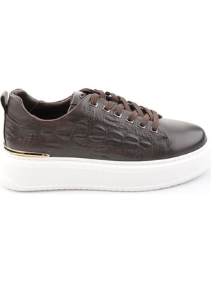 Bambi Siyah Hakiki Deri Erkek Sneaker E01398071043