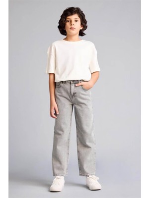 Defacto Wıde Leg Gri Erkek Çocuk Jean Pantolon F8433A8/NM55