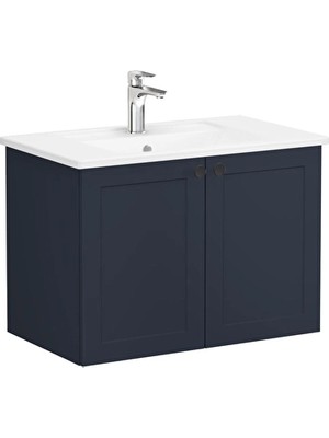 VitrA Root Classic Lavabo Dolabı 80 Cm, Iki Kapaklı Köşeli Lavabo, Mat Lacivert 68713
