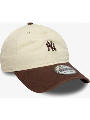 New Era 9twenty New York Yankees Mlb Mini Logo Unisex Krem Şapka.-