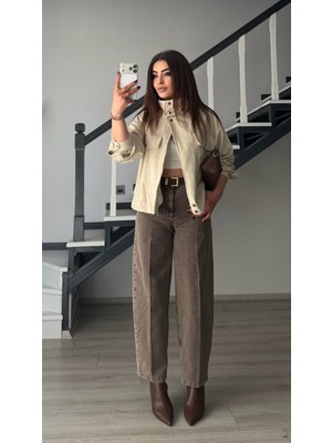 Elisin Kahve Tintli Balon Jean