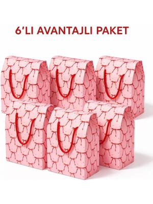 Kolix 6'lı Premium Hediye Kutusu Hediyelik Çanta Hediye Paketi 24X14X20CM