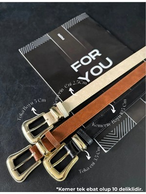 Fiori Köprü Toka Uç Takım Kadın Pantolon Kemeri, Ceket Kemeri, Elbise Kemeri, Gömlek Kemeri