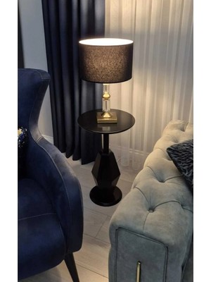 Eks Tekli Mantar Prizma Yan Sehpa Mdf Siyah 55 cm GD-MP0101-1