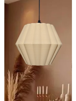 Decory Carina Hasır Renk Rattan Görünümlü Avize, Pinterest Tekli Sarkıt Avize (Bioplastik)