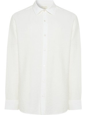 Regular Fıt Dokulu Uzun Kollu Gömlek