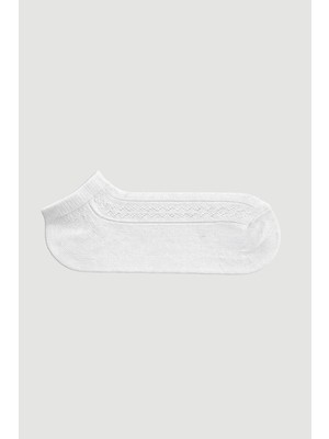 Gusto Pamuklu Patik Çorap - Beyaz