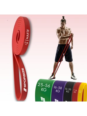 Sporsize Profesyonel Direnç Bandı Kas Geliştirme Lastiği Fitness Pilates Cross Training Bant Yoga Push Up Barfiks Bandı