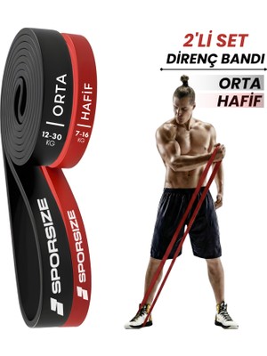 Sporsize Profesyonel Direnç Bandı Kas Geliştirme Lastiği Fitness Pilates Cross Training Bant Yoga Push Up Barfiks Bandı