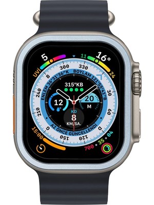 Dadya Milla Ddy  Apple Watch Ultra 49MM Alüminyum Kasa Cam Ekran Koruyucu - Mavi Mil