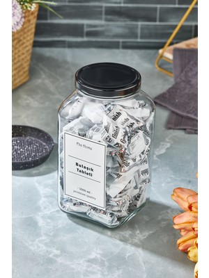 Fbz Home Bulaşık Makinesi Deterjan Tableti Vakumlu Kapaklı Cam Kavanoz Şık Tasarım Suya Dayanıklı