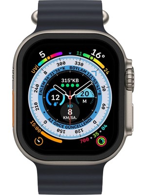 Dadya Milla Ddy  Apple Watch Ultra 49MM Alüminyum Kasa Cam Ekran Koruyucu - Siyah Mil