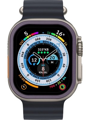 Dadya Milla Ddy  Apple Watch Ultra 49MM Alüminyum Kasa Cam Ekran Koruyucu - Mor Mil