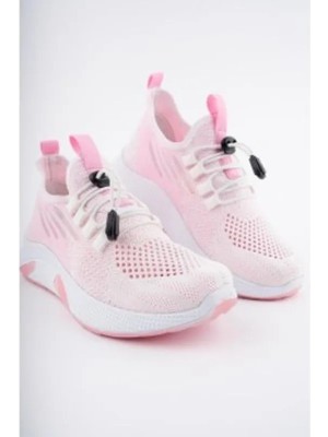 Tutinom 507-24 Triko Sneaker Kız Çocuk Ayakkabı Beyaz Pembe