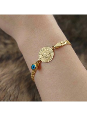 Reşat Çeyrek Altınlı Nazar Boncuklu Bileklik