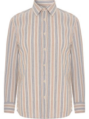 Çizgili Regular Fıt Uzun Kollu Gömlek