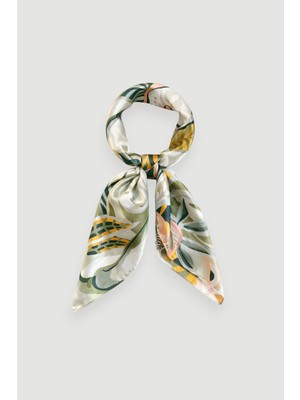 Gusto Yaprak Desenli Fular - Bej