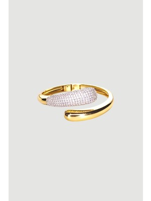 Gusto Zirkon Taşlı Geçmeli Bileklik - Gold