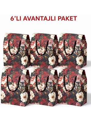 Kolix 6'lı Premium Hediye Kutusu Hediyelik Çanta Hediye Paketi 24X14X20CM
