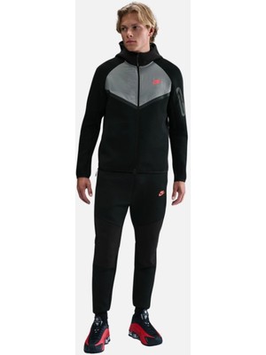 Veloria Tech Fleece Double Face Eşofman Takımı Kırmızı Logolu