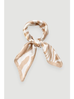 Gusto Zebra Desenli Fular - Bej