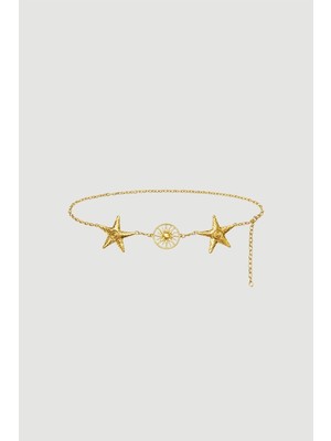 Gusto Deniz Yıldızı Zincir Kemer - Gold
