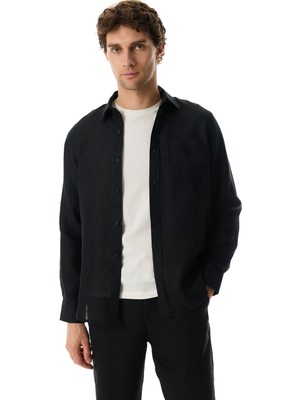 Regular Fıt Tek Cepli Uzun Kollu Gömlek