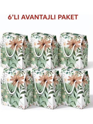 Kolix 6'lı Premium Hediye Kutusu Hediyelik Çanta Hediye Paketi 24X14X20CM