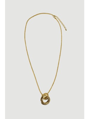Gusto Çoklu Halkalı Tasarım Kolye - Gold