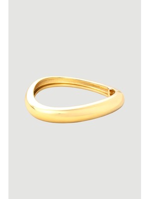 Gusto Dalga Görünümlü Kelepçe Bilezik  - Gold