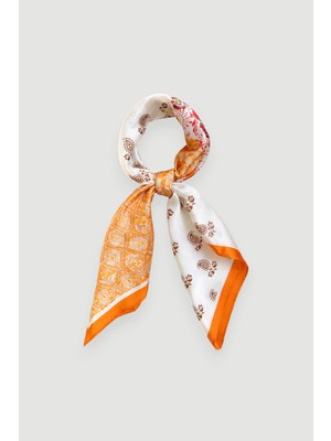 Gusto Çoklu Desenli Fular - Turuncu