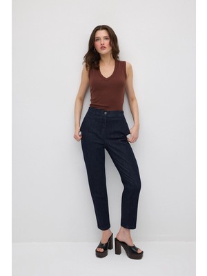 Gusto Mom Denim Pantolon - Lacivert