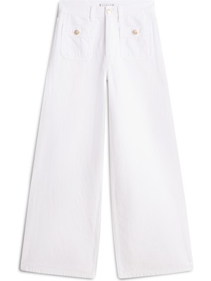 Tommy Hilfiger Dnm Clr 70's Wıde Leg Hw Kadın Beyaz Denim Pantolon - WW0WW48576