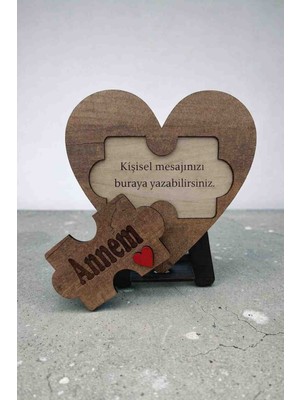Ergeç Tasarım Kişiye Özel Mesaj Yazılabilir Ahşap Puzzle Kalp Masa Dekoru – Anlamlı Hediye – 20 cm