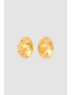 Gusto 1 Mikron Altın Kaplama Pirinç Küpe - Gold