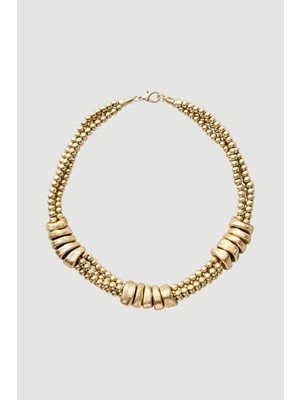 Gusto Dokulu Gold Kolye - Gold