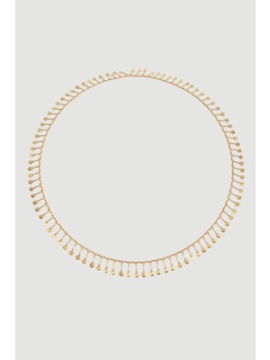 Gusto Sallantılı Uzun Kolye - Gold