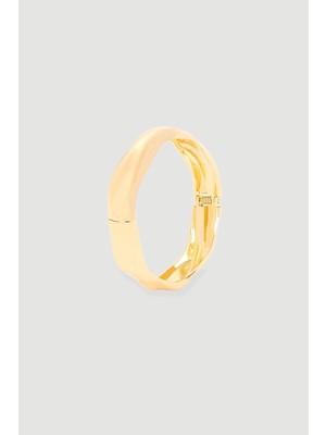 Gusto Dalgalı Kelepçe Bilezik - Gold