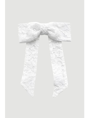 Gusto Dantel Fiyonk Toka - Beyaz