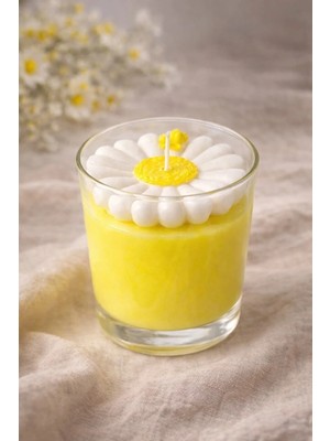 Arılı Çiçek Detaylı Yasemin Kokulu Bitkisel Bazlı Bardak Soya Mumu