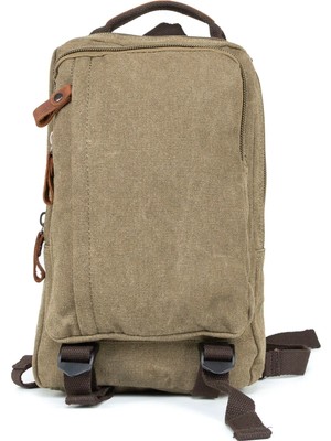 Necati Çanta "stil ve Fonksiyonun Mükemmel Dengesi: Çok Gözlü Mini Kanvas Sırt Çantası Haki