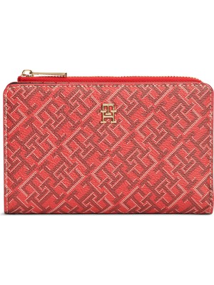 Tommy Hilfiger Th Icon Bıfold Wallet Monoplay Kadın Kırmızı Cüzdan - AW0AW18594